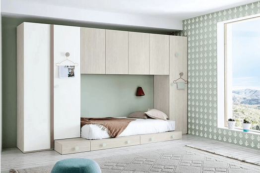 dormitorio moderno juvenil con puente